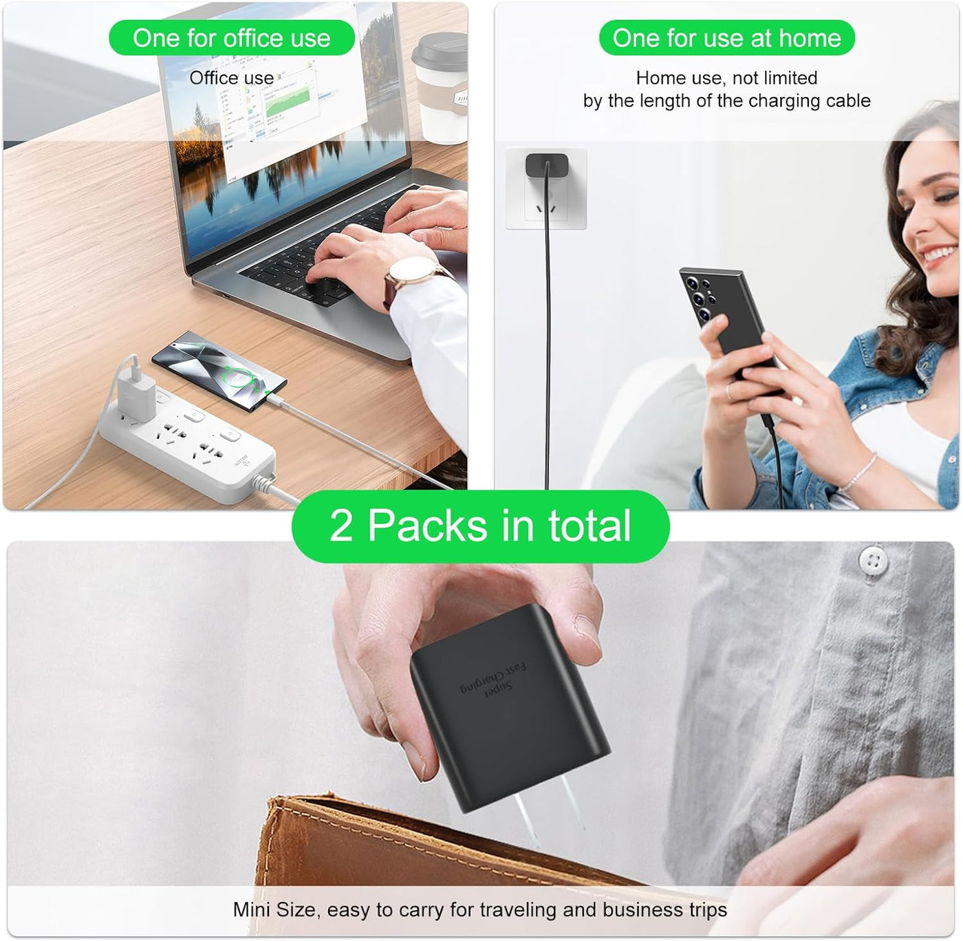 2 Pack 45W USB C Fast Charger for Samsung Fast Charger Compatible with Samsung S24 Ultra/S23/S22/S21 USB C Charger with 6FT/1.8M USB C Cable Type C Fast Charging S20/Note 20/10/Tab S9/S8/S7