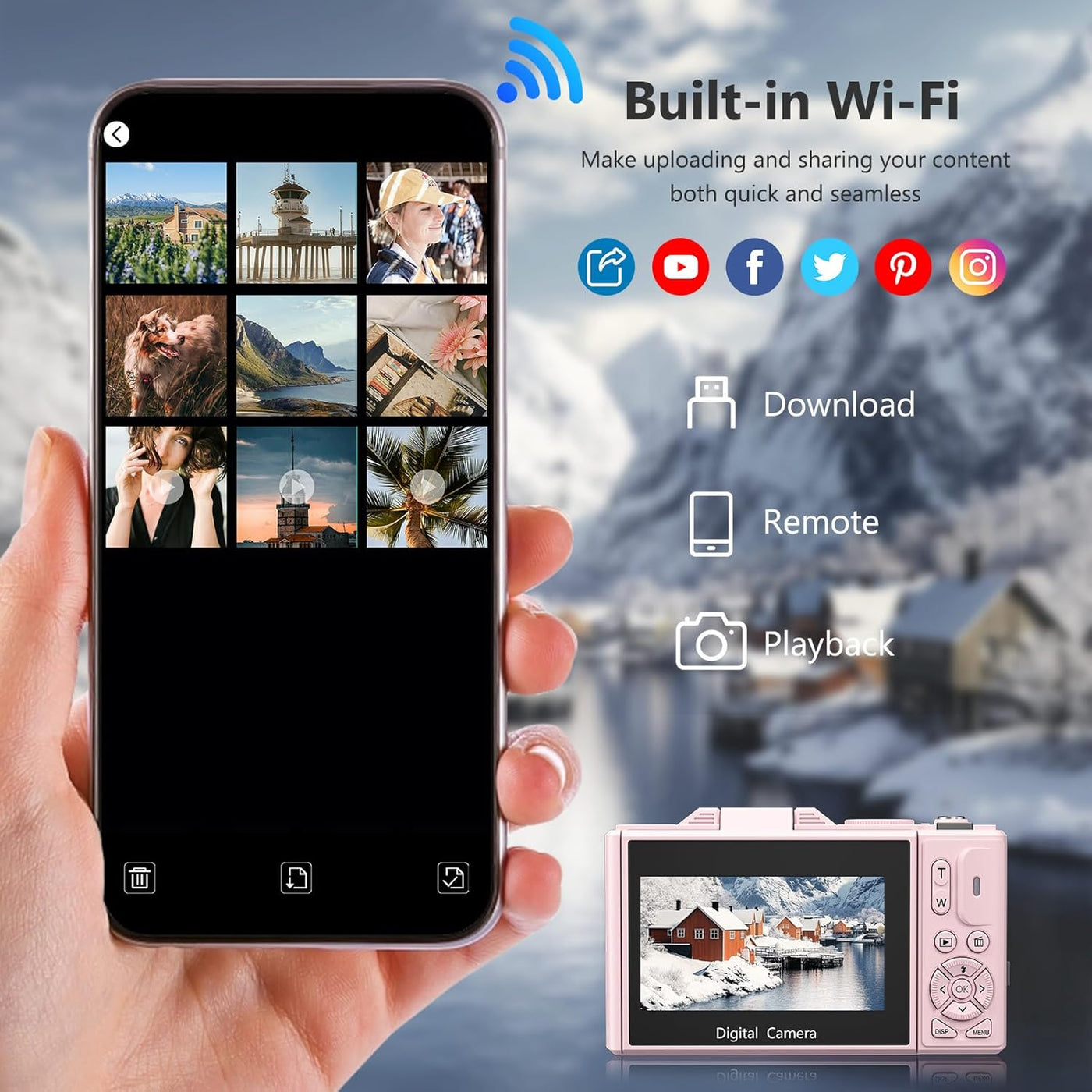 4K Digital Camera for Photography, 64MP Vlogging Camera for YouTube with 3" 180° Flip Screen, 18X Digital Zoom Point and Shoot Camera with 32GB Micro SD Card for Beginner (Black)