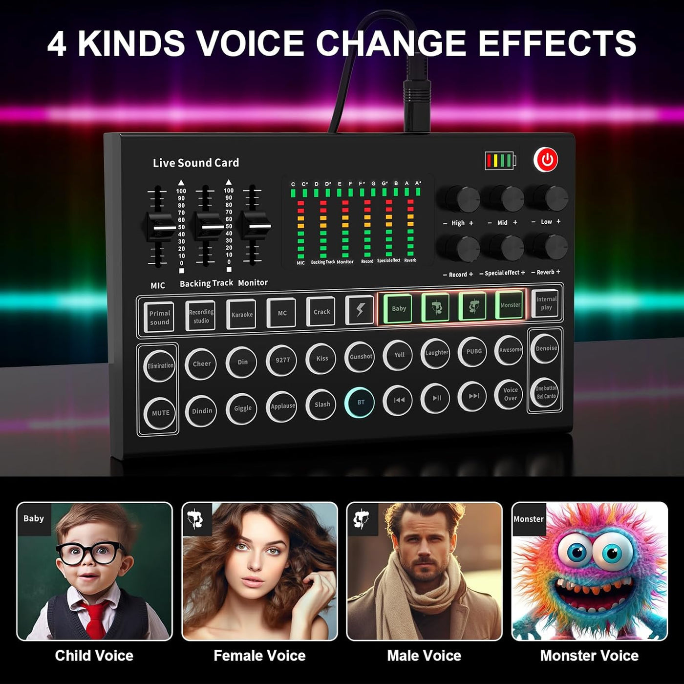 FAZE 1 ALL IN ONE Podcast Equipment Bundle, All-in-One Audio Interface DJ Mixer with Microphone, Stand, Monitor Earphone, Audio Mixer With Sound card for PC/Laptop/Phone, Streaming/Podcasting/Gaming (M9 Set)