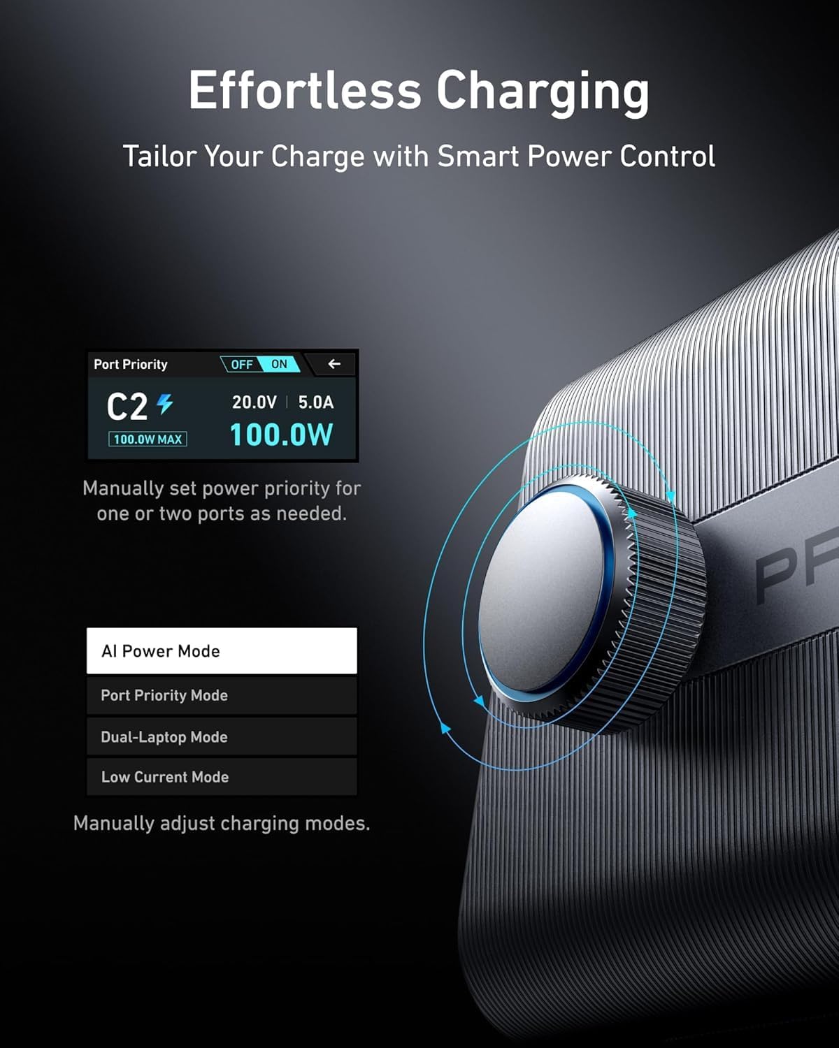 Anker Prime Charging Station, GAMING FAZE 1 250W 6-Port GaN USB C Charger, 2.26" LCD Smart Display Control, Compatible with iPhone, Galaxy, MacBook, Dell for Home Office, Desk Accessories