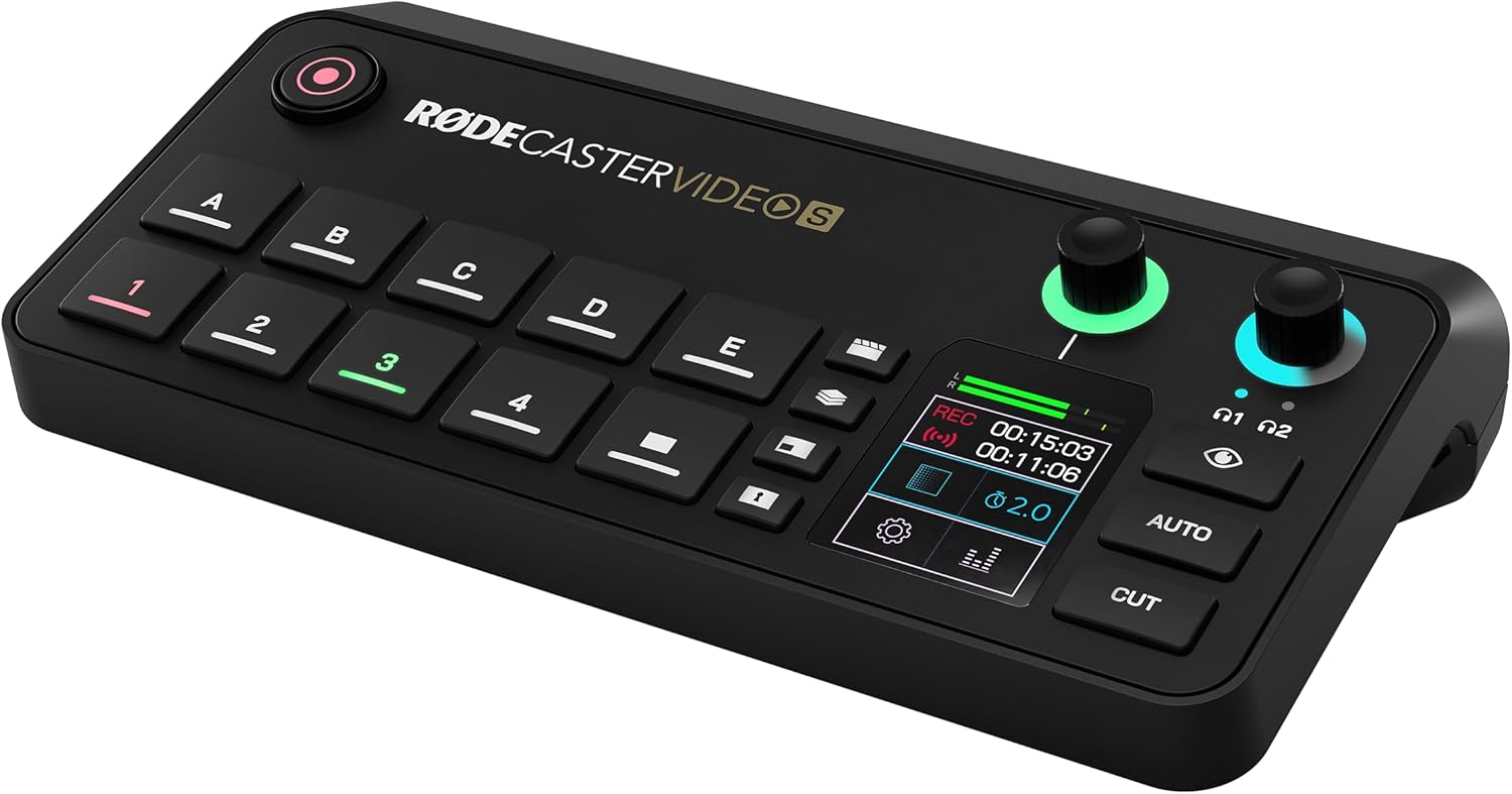 RØDE RØDECaster Video S – Podcast Video Switcher and Audio Interface – Multi-Camera, 4 x Video Inputs (HDMI and USB), 1080p60, Multi-Source Scenes