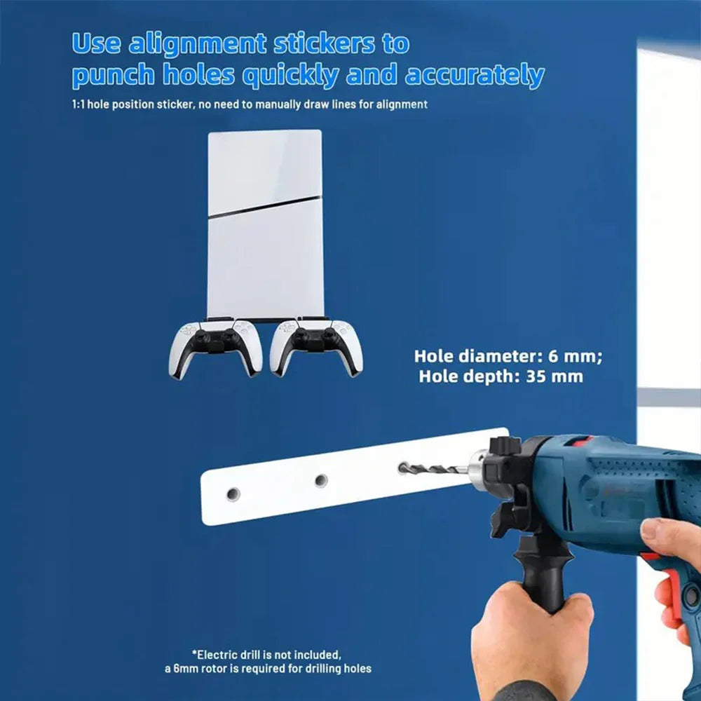 Steel vertical wall bracket kit with screw fixation for PS5/PS5Slim (CD and digital versions)