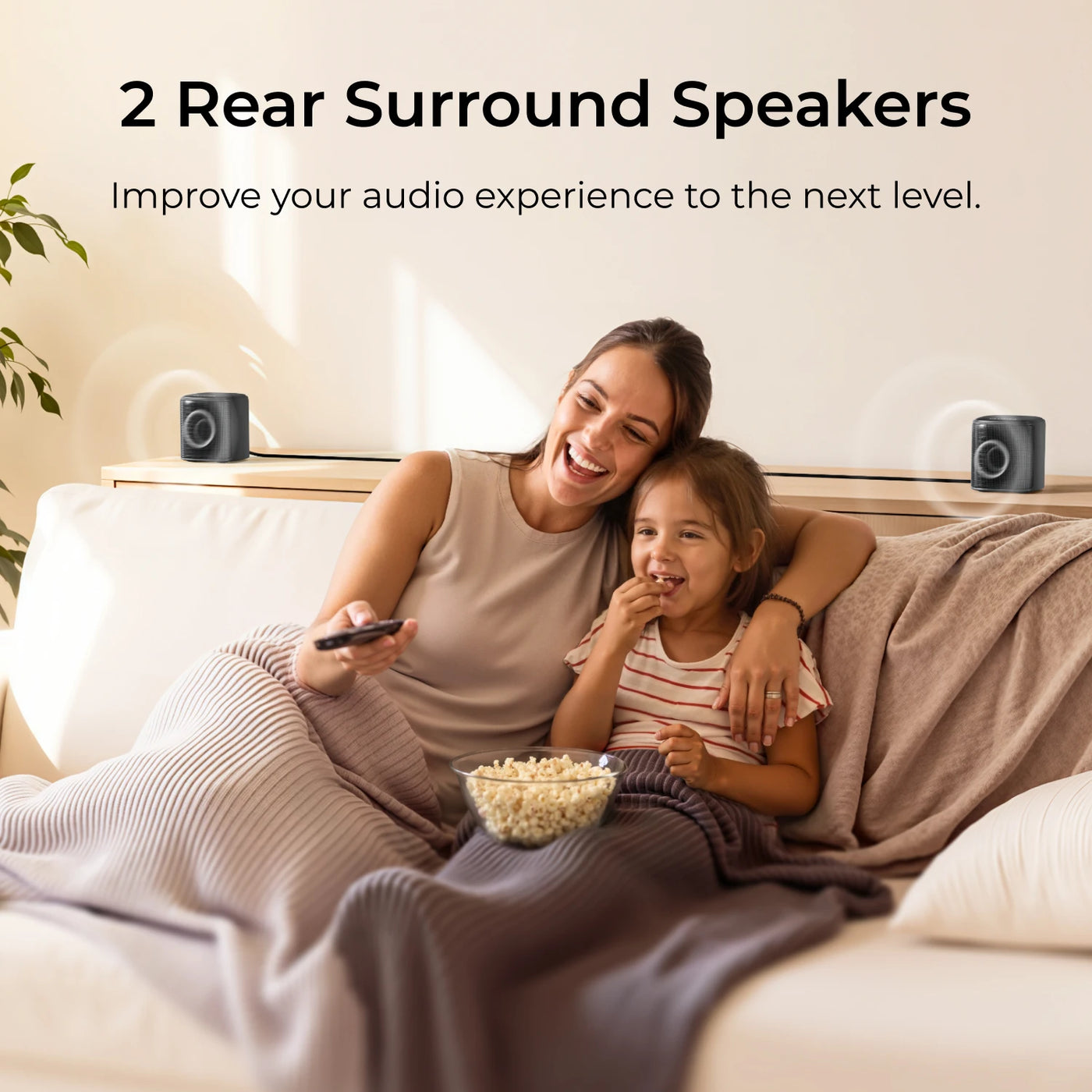 ULTIMEA 7.1 Virtual Surround Soundbar, 3-Channel Main Soundbar with Rear Speakers, Enhanced Bass, Adjustable Surround & Vocal