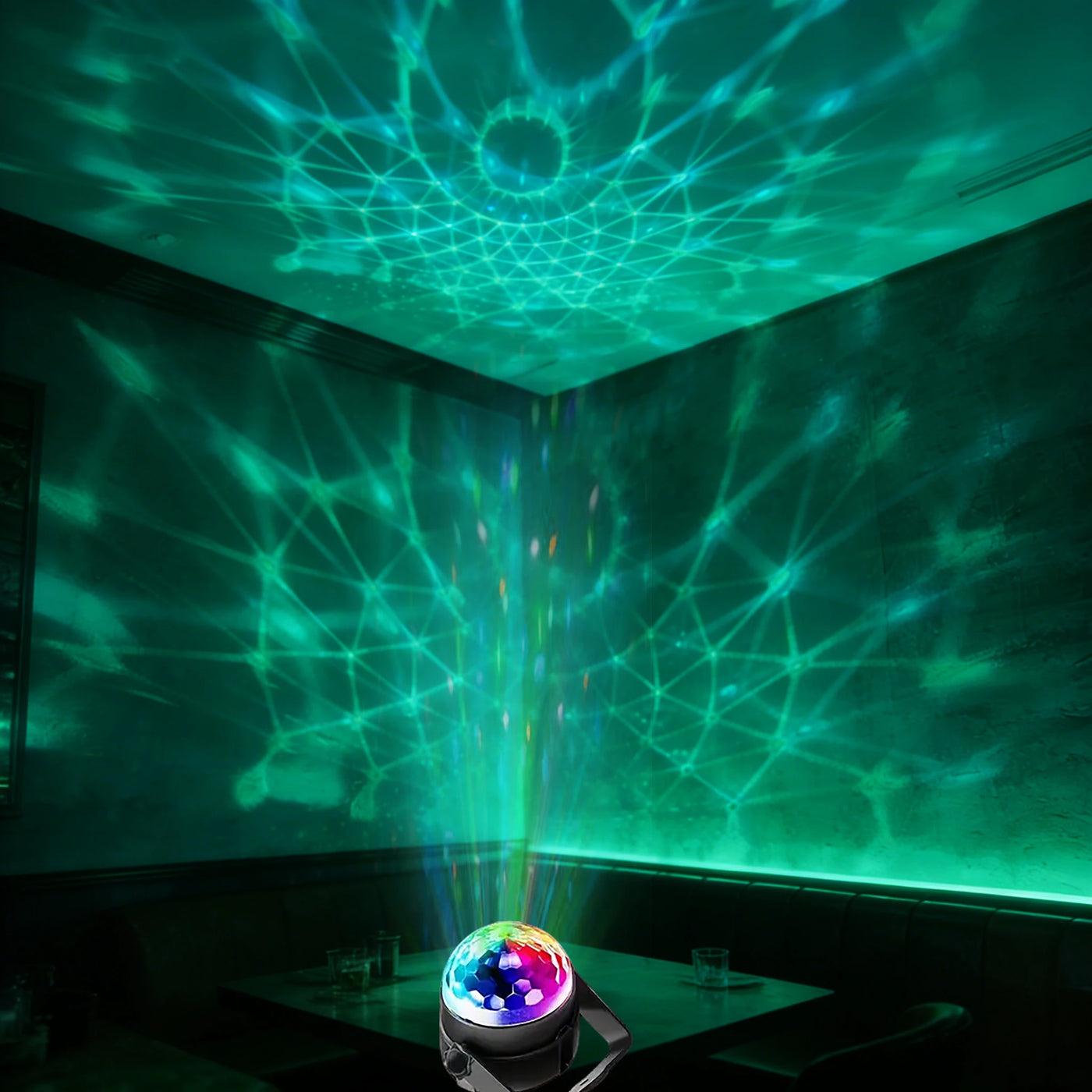 LED Disco Ball Party Light with Remote, Sound Activated RGB Strobe Lamp, 7 Modes Rotating DJ Light for Home, Bar, KTV, Birthday,
