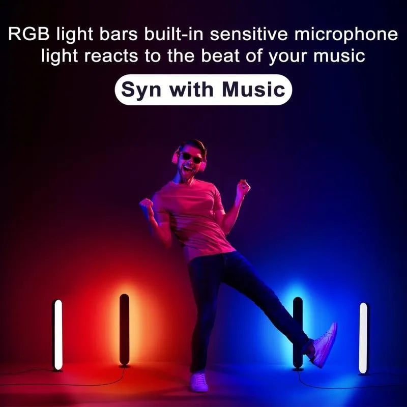 RGB Music Rhythm Light Bar Upgraded USB Table Desktop Decoration with Dynamic Sync Gaming RGB Ambient Lighting Table Lamps