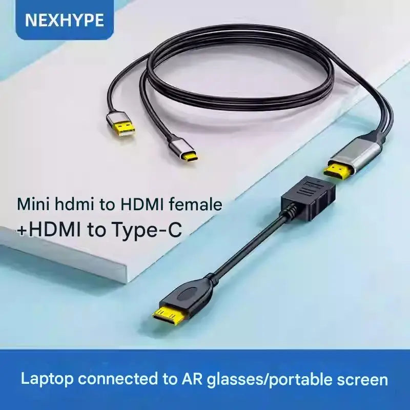 HDMI To Type-C Cable 2m Suitable AR Smart Glasses Computer Connection H to C Cable For PS5 Xreal Rayneo air Rokid HDMI Link