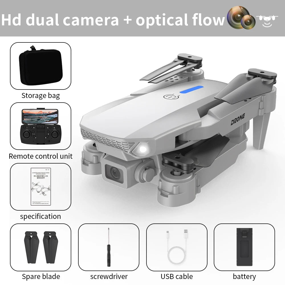 2025 E88 Pro Drone Profesional HD 4K RC Airplane Dual-Camera Optical flow Localization RC Quadcopter Airplane Helicopter Boy Toy