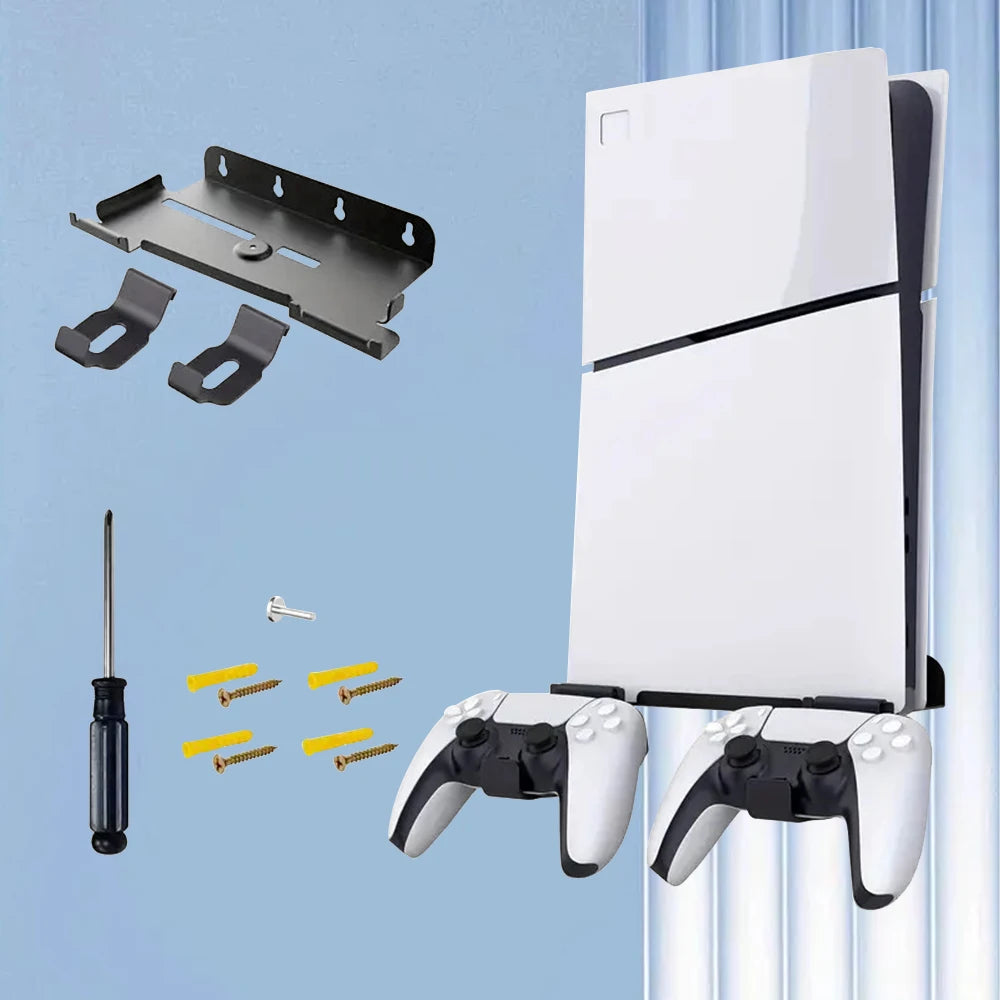 Steel vertical wall bracket kit with screw fixation for PS5/PS5Slim (CD and digital versions)