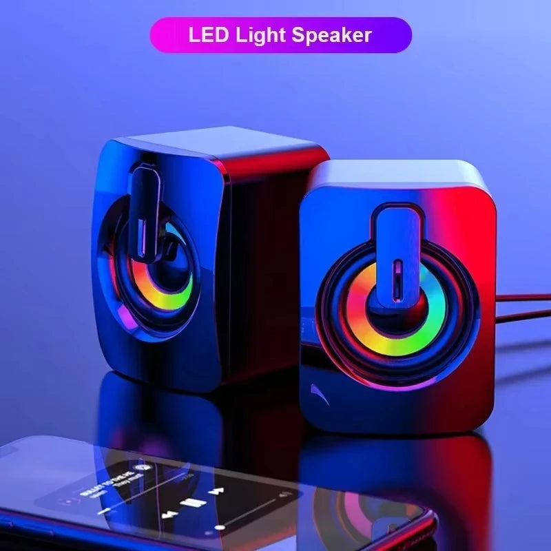 Mini Computer Speaker Small Home Stereo Subwoofer Surround Sound 3.5MM AUX Music Player for Computers Laptops