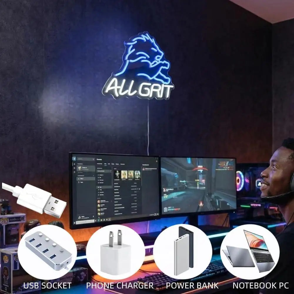 Football Neon Sign Rugby USB Dimmable Neon Lights for Man Cave Bedroom Party Club Bar Dorm Gaming Room Decoration Wall Light