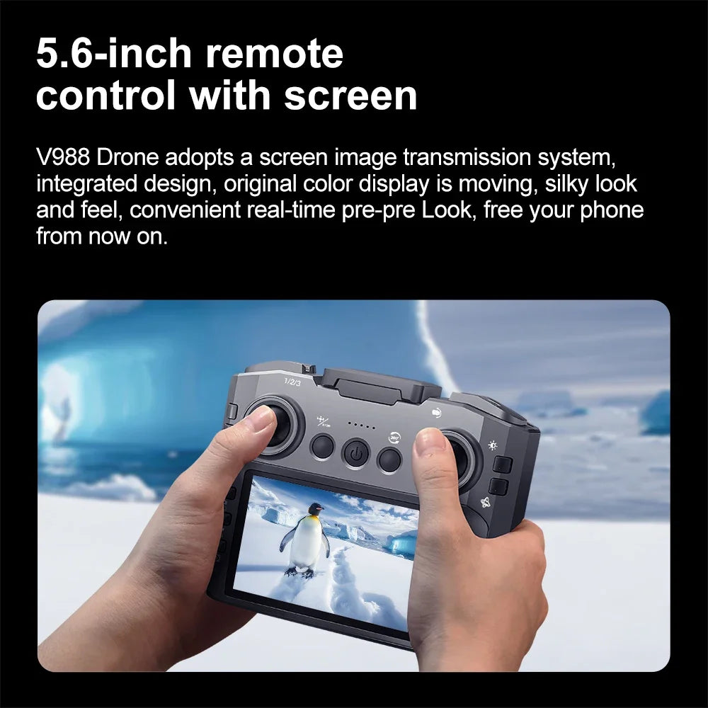 Lenovo V988 Drone 8K HD Dual Camera 4K Professional Remote control With Screen 5G WIFI Brushless Motor Foldable Quadcopter toy
