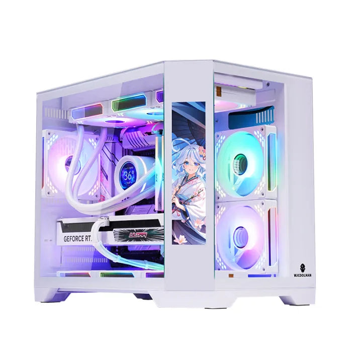 ZeroMaster Mid Tower Desktop Gaming Computer Case MicroATX New Design With LCD Screen Game Video Synchronization For Office Use