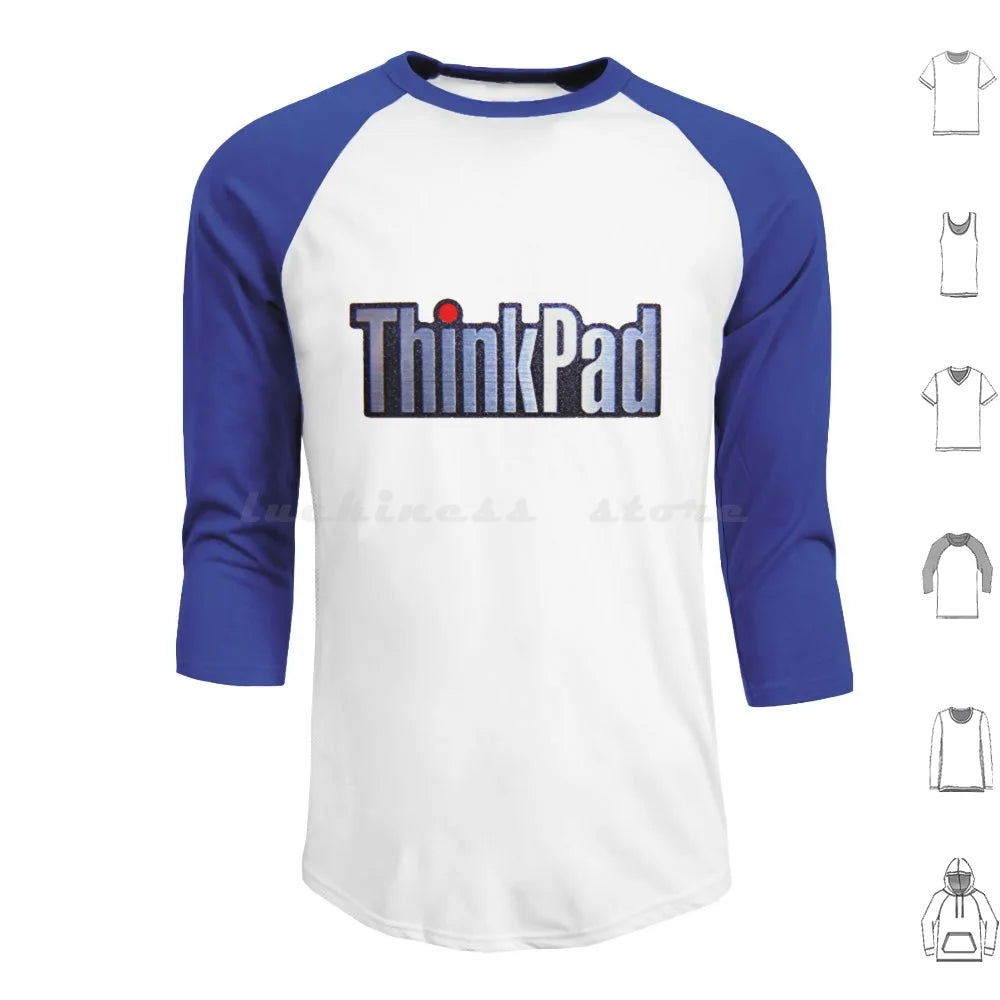 Thinkpad Logo Realistic Hoodies Long Sleeve Thinkpad Think Logo Ibm Shiny Emblem Metal Realistic Laptop Pc Windows 1990