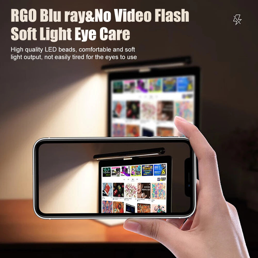 Wiscolor 44CM Eye-Care Screen Hanging Lights Cool LED PC Monitor Light Bar Stepless Dimming For Office Work Study Reading Gaming