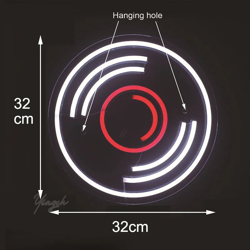 Music Records Neon Sign Light LED Letter Note Sign Decoration Lamp for Room Studio Party Club Podcast Wall Hanging Night Light