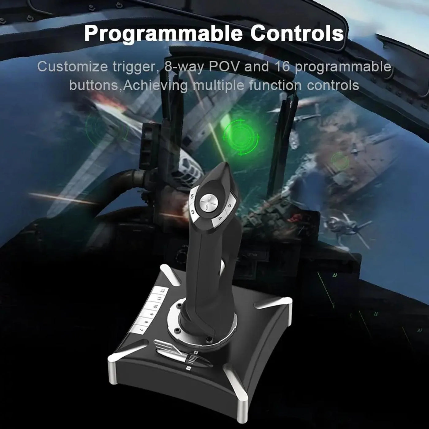 PXN 2119 Pro Joystick Flight Simulation Controller with Vibration Flight Simulator Control for PS4/Xbox Series X/S Win7/8/10/11