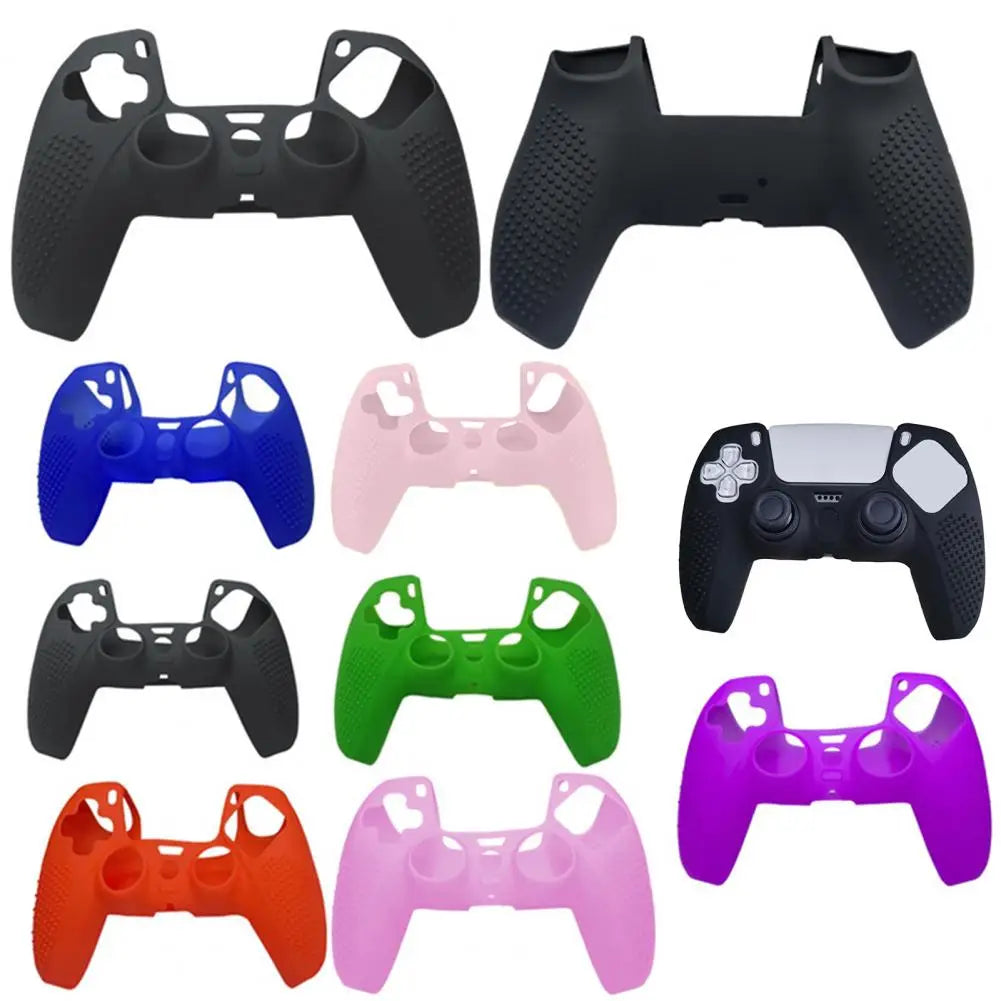 Silicone Protective Skin Cover Shell for 5 PS5 Controller Anti Slip Rubber Case with 2 Thumb Grips Accessories Set