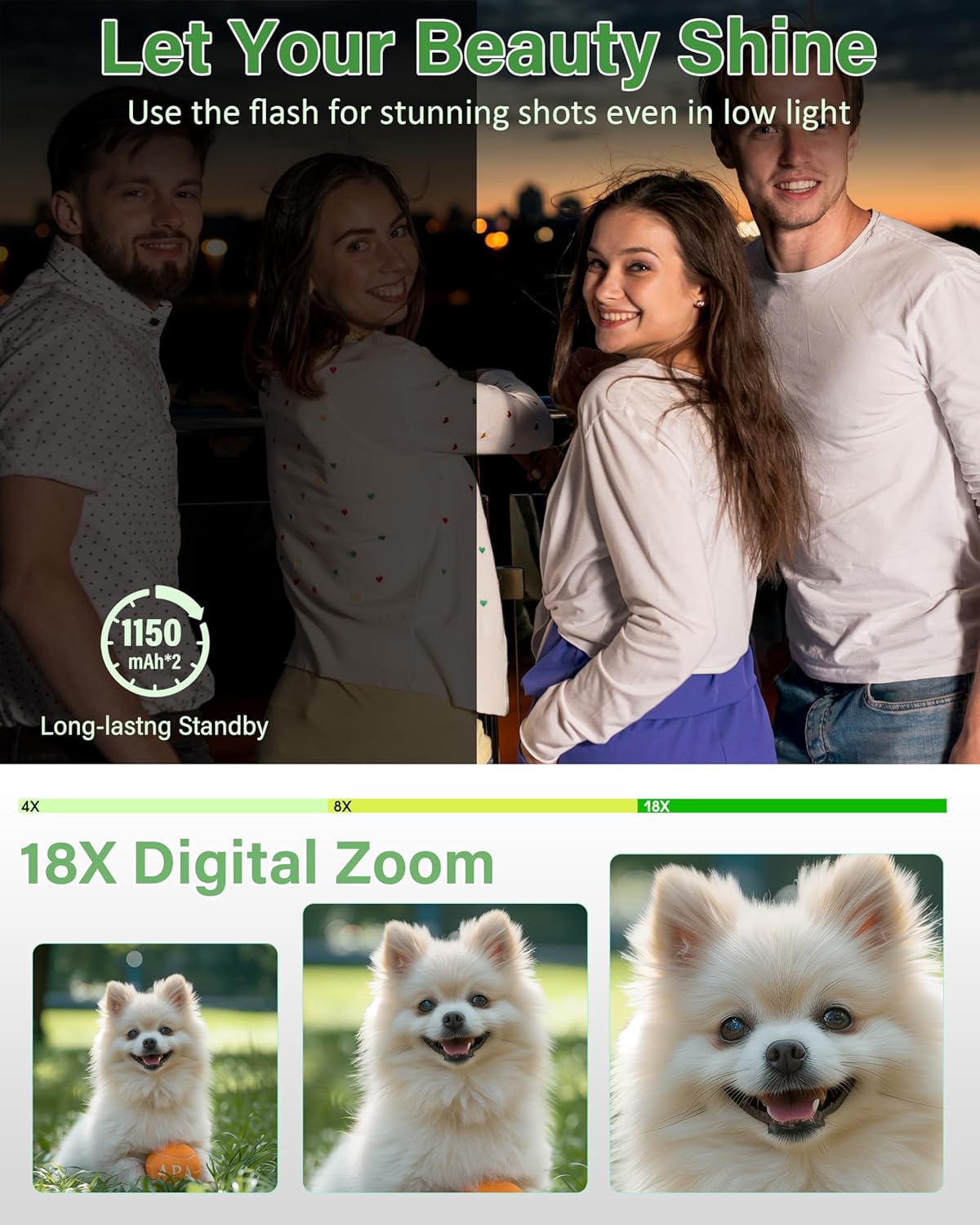 5K Digital Camera for Photography Autofocus 75MP Vlogging Camera for YouTube with SD Card, Compact Travel Camera for Teens with 18X Zoom, 32GB SD Card