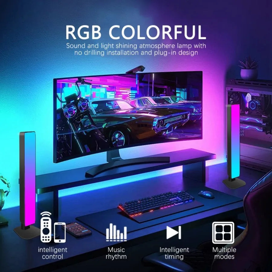 Smart Tuya RGB Gaming Atmosphere Light WIFI TV Game Computer Desktop Decor Desk Lamp  App Remote Control Car Music Rhythm Light