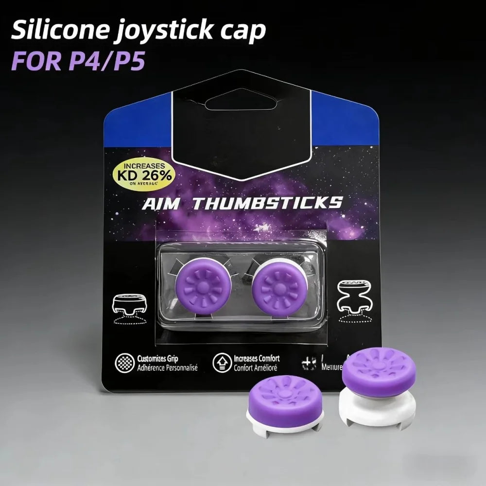 2pcs Silicone Thumb Grip for Ps5/ ps4 For P5 Joystick Booster Caps  Game Controller Accessories Rocker cap pair Supports Ps4/P5