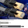 1/2Pcs CAT8 Ethernet Cable 40Gbps Flat Nylon Braided Network Lan Cord for PC Modem Laptop PS 5 Router RJ45 Cable Ethernet Cat 8