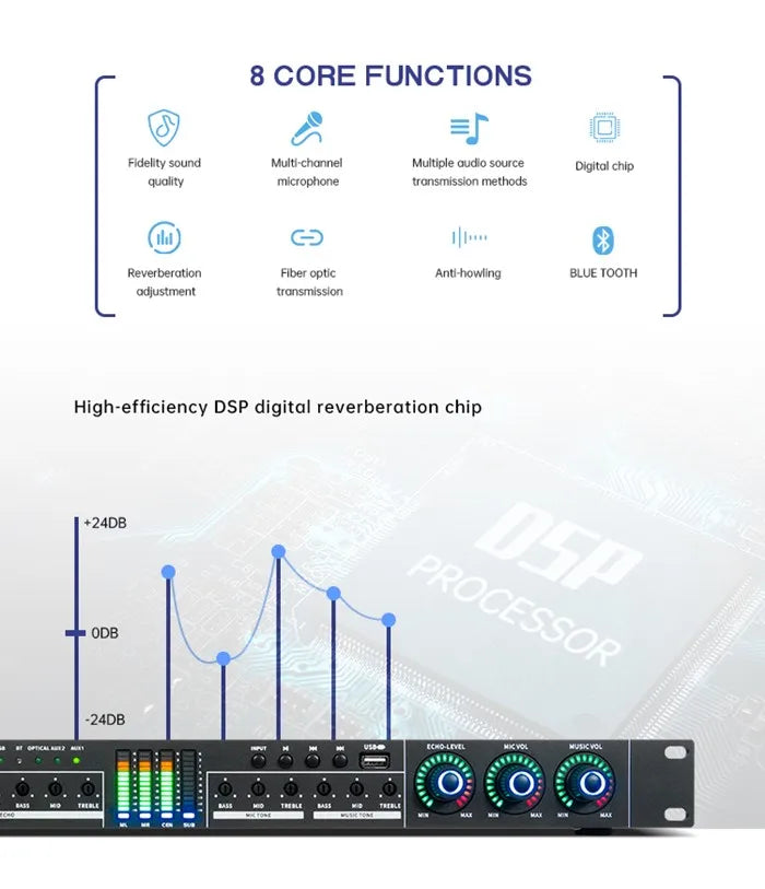 FX12 anti howling bluetooth USB function Stage professional effetor speaker dj sound system audio ktv karaoke processor