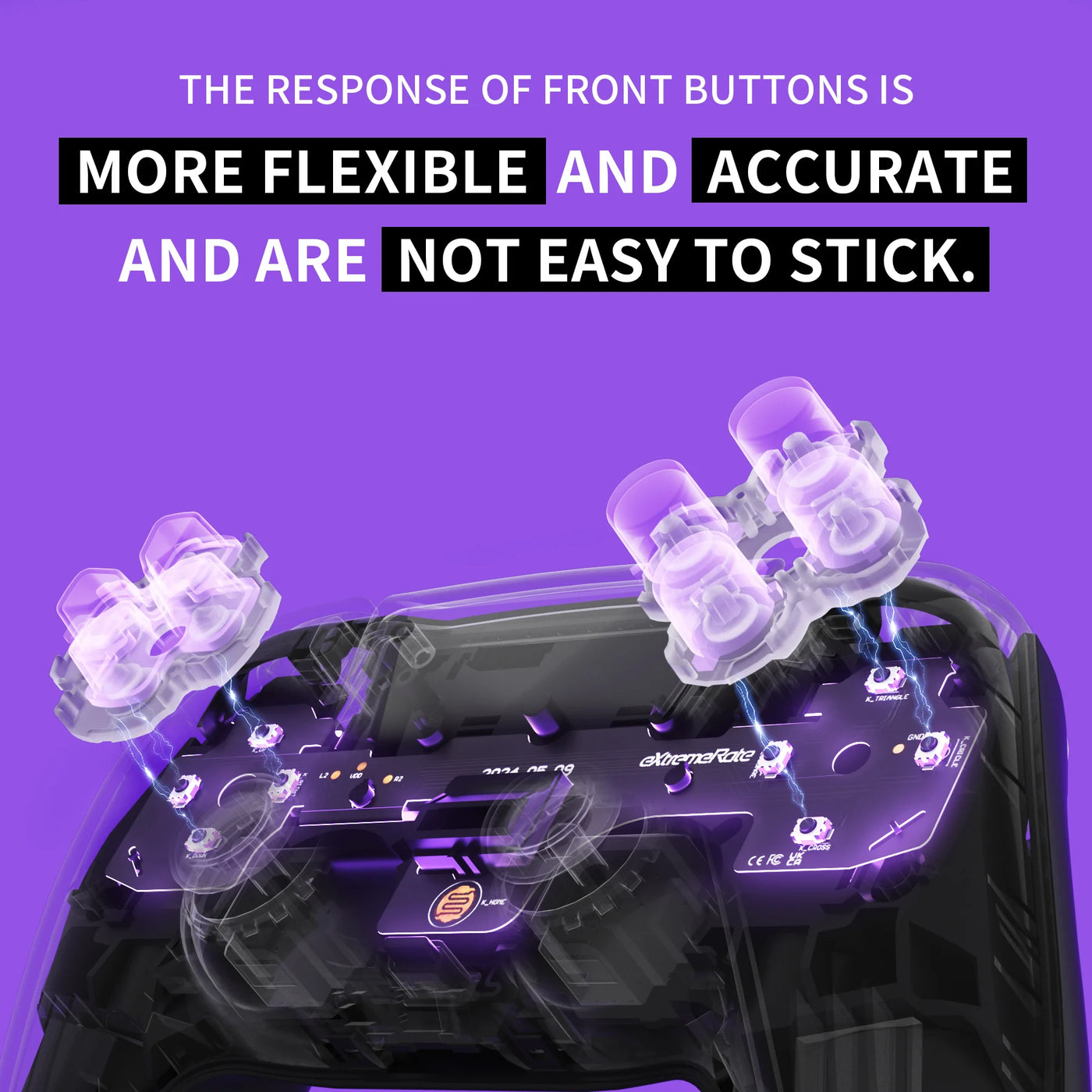 eXtremeRate Whole Clicky Kit for ps5 Controller BDM-040 Shoulder Face Dpad Buttons, Custom Micro Switch Clicky Hair Trigger Kit