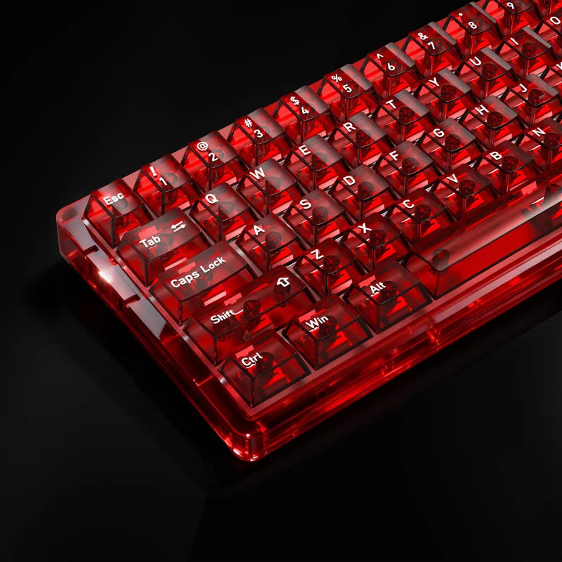 Multilingual Transparent Keycaps, EN/JP/RU/KR Crystal Clear Keycap Set, PC Material Full Translucent Mechanical Keyboard Keys