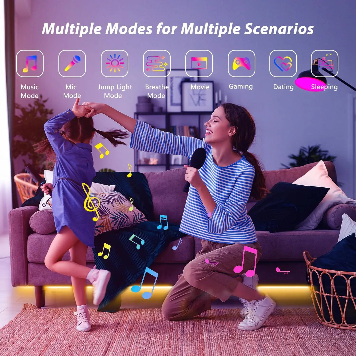 Smart RGB Gaming Light Strip USB 5V 5050 Music Sync Remote & APP Control Christmas Lights Flexible Tape Gaming Room TV Backlight