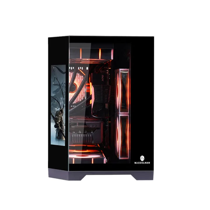 ZeroMaster Mid Tower Desktop Gaming Computer Case MicroATX New Design With LCD Screen Game Video Synchronization For Office Use