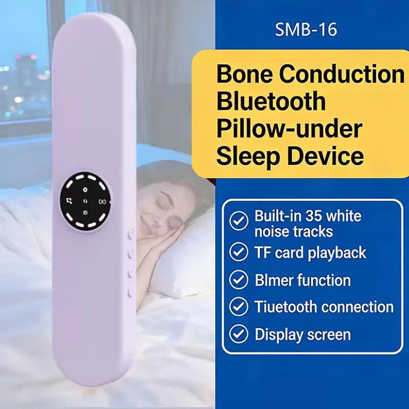 Bone Conduction Bluetooth Sleep Speaker with Display Screen Built-in White Noise TF Card Reading Portable Sleep Aid Device