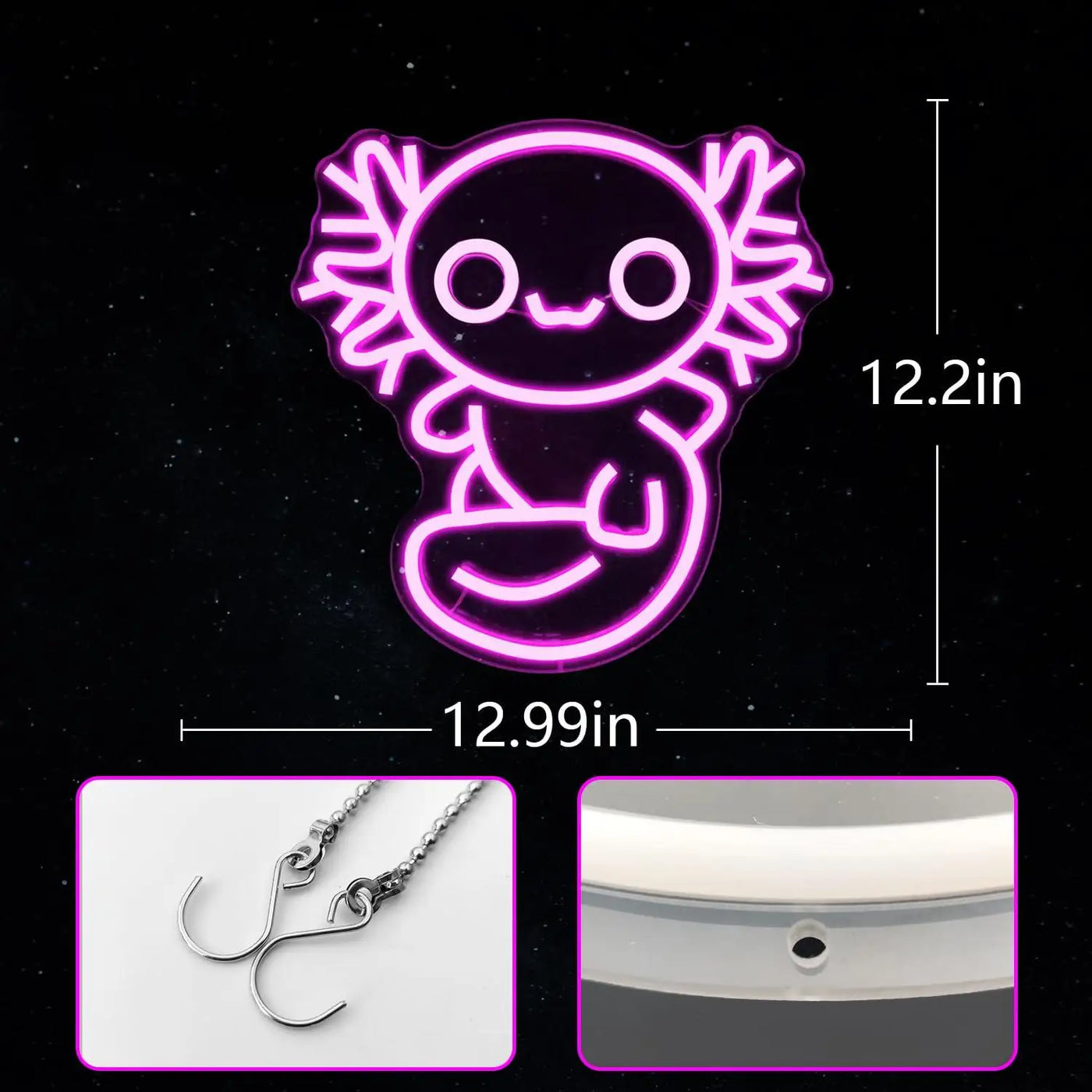 Axolotl Neon Sign Cute Animal USB Powered LED Dimmable Neon Lights for Kids Room Bedroom Gaming Room Decoration Birthday Gifts