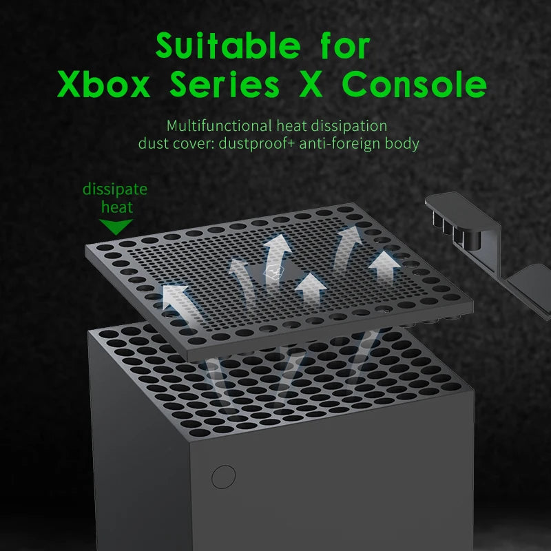 Aolion RGB Cooling Fan Host Dust Proof Cover Mesh Filter Jack Stopper Kit For Xbox Series X Game Console Handle Rack Accessories