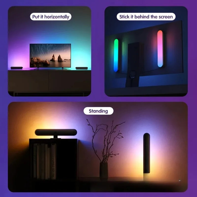 RGB Music Rhythm Light Bar Upgraded USB Table Desktop Decoration with Dynamic Sync Gaming RGB Ambient Lighting Table Lamps