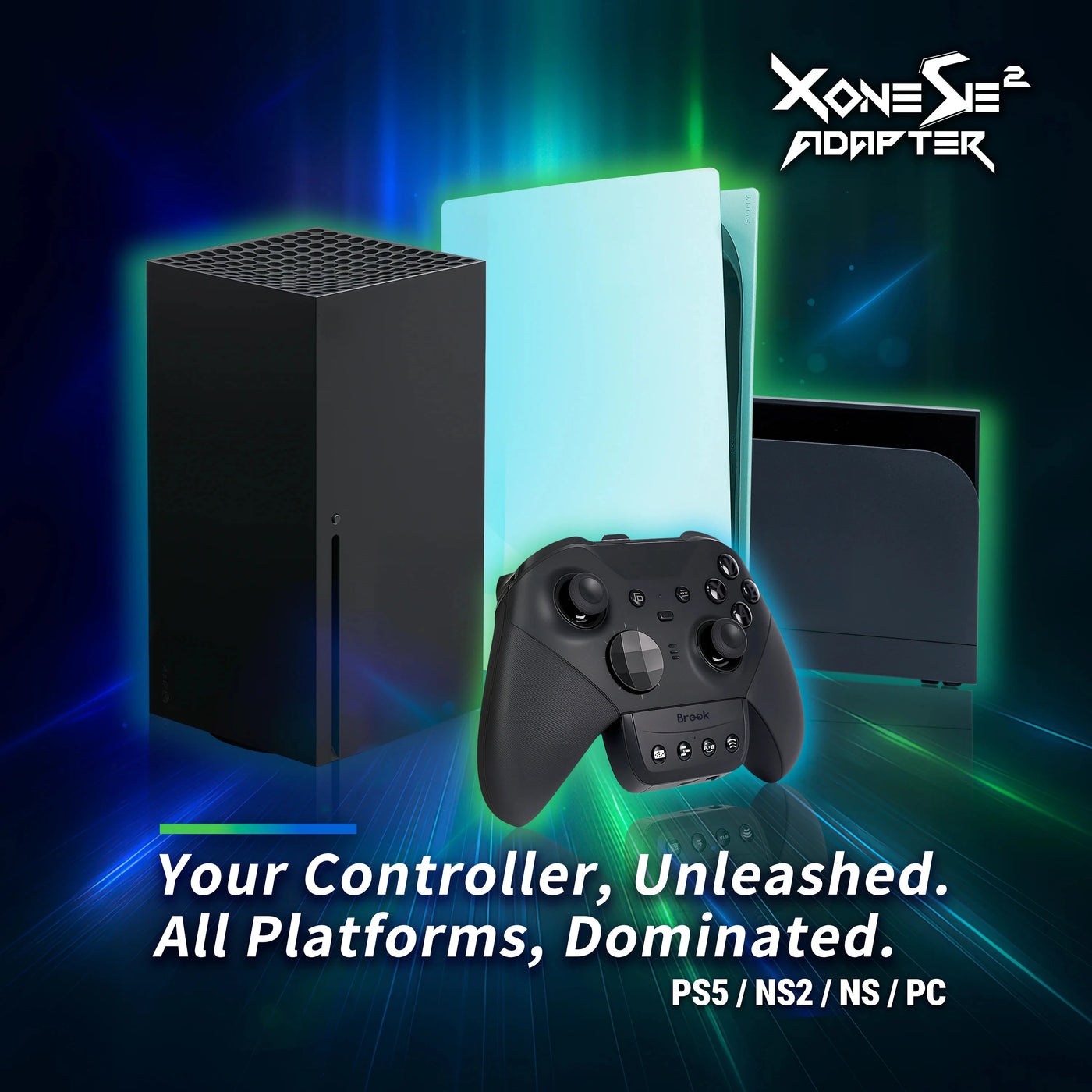 Brook Xone SE2 Adapter for PS5, Switch, PC - Turbo, Remap, Touchpad, Motion Control for Xbox Series X/S & Elite 2 Controllers