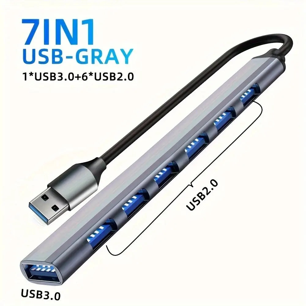 USB 3.0 HUB Type C to 7 Port USB HUB USB3.0 Adapter Multi Splitter High Speed 5 Gbps With PD USB C For Macbook Pro Air PC Laptop
