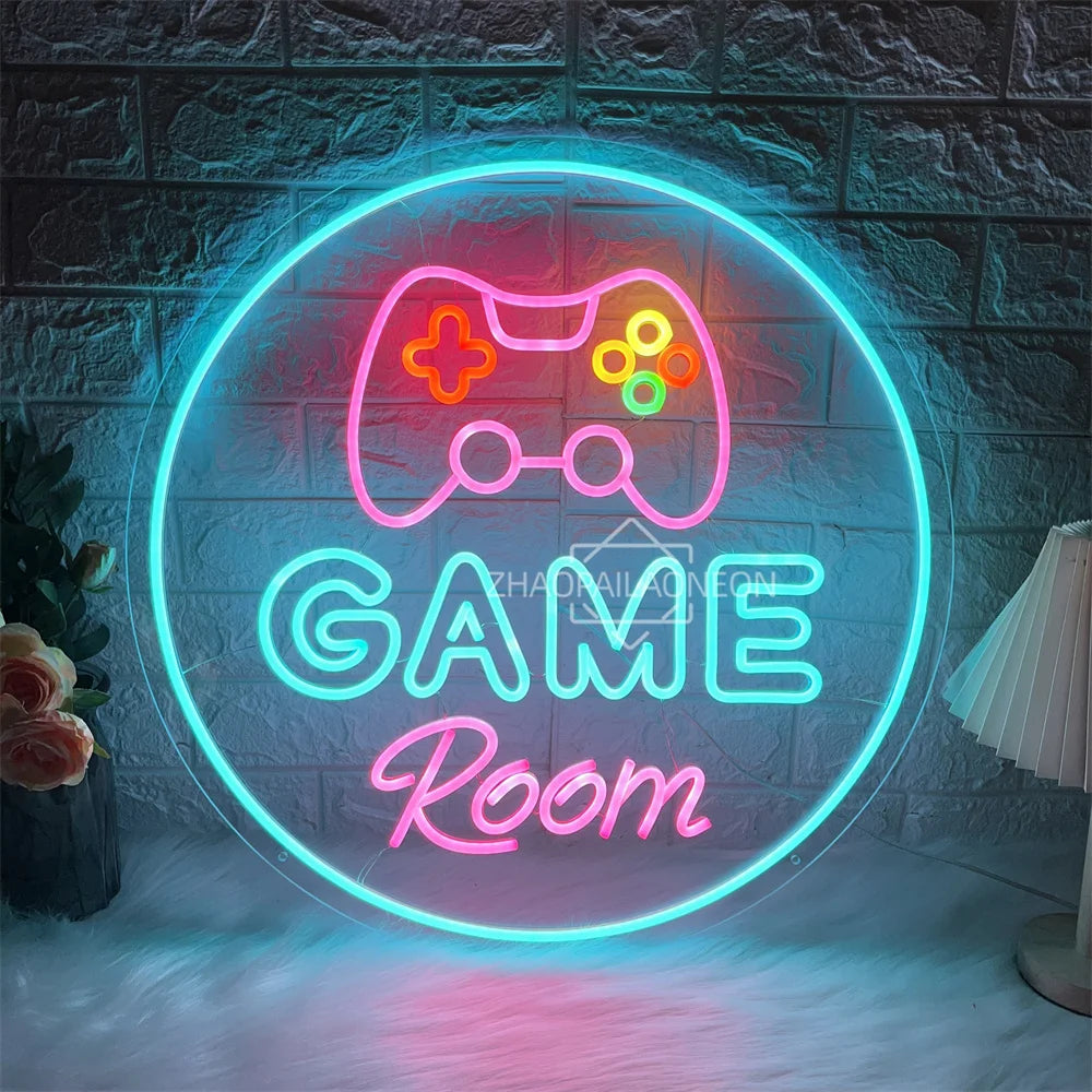 Game Room Neon Led Sign Gaming Bedroom Decoration Neon Light Sign Boys Room Night Lights USB Bar Pub Club LED Wall Decor Signs