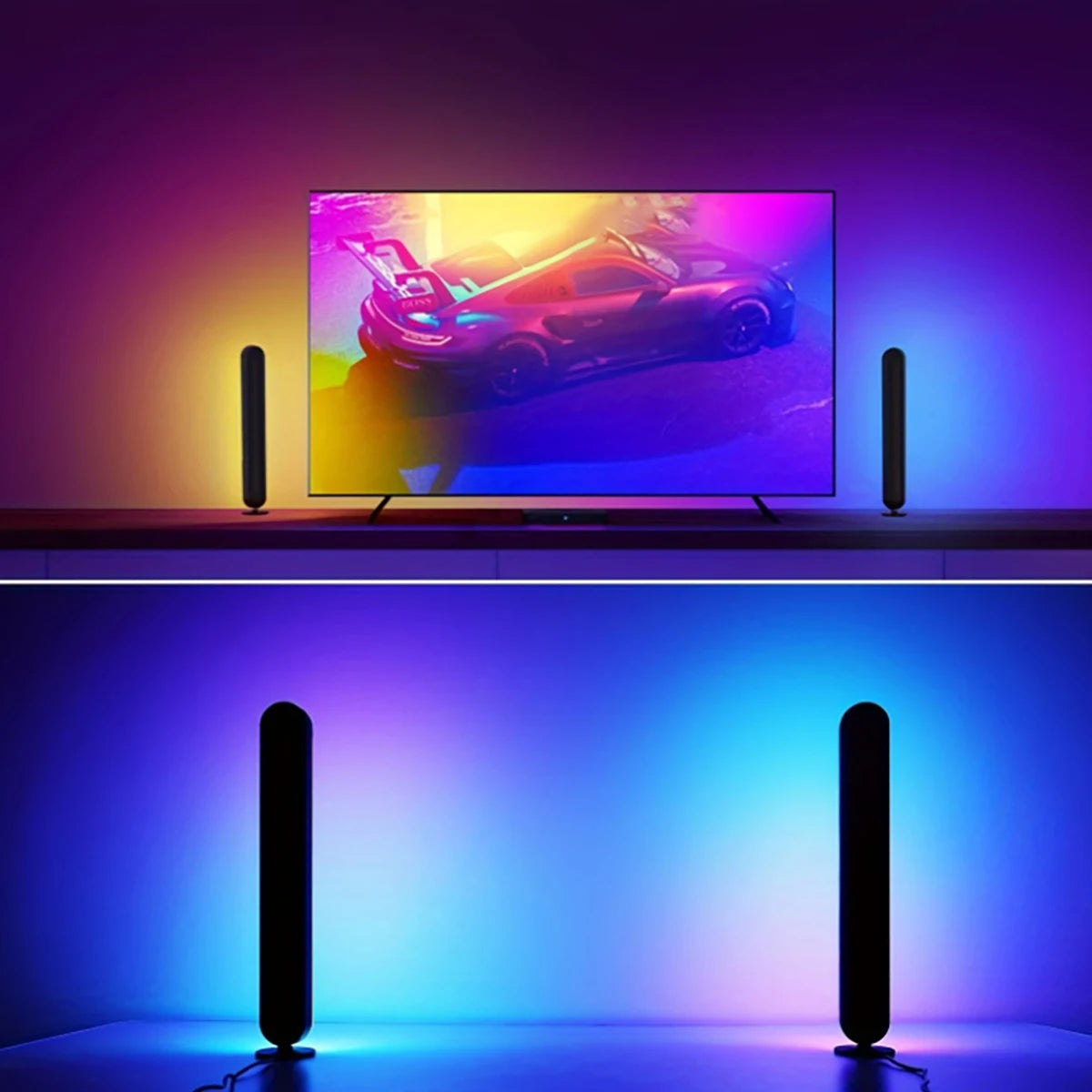 2 Led Strip Lights, Rgb Color Changing, 24-Key Remote Control, Symphony Ambiance, Music Rhythm, Ambient Lighting, Suitable for Rooms, Gaming, Tv, Parties, Christmas, USB Powered