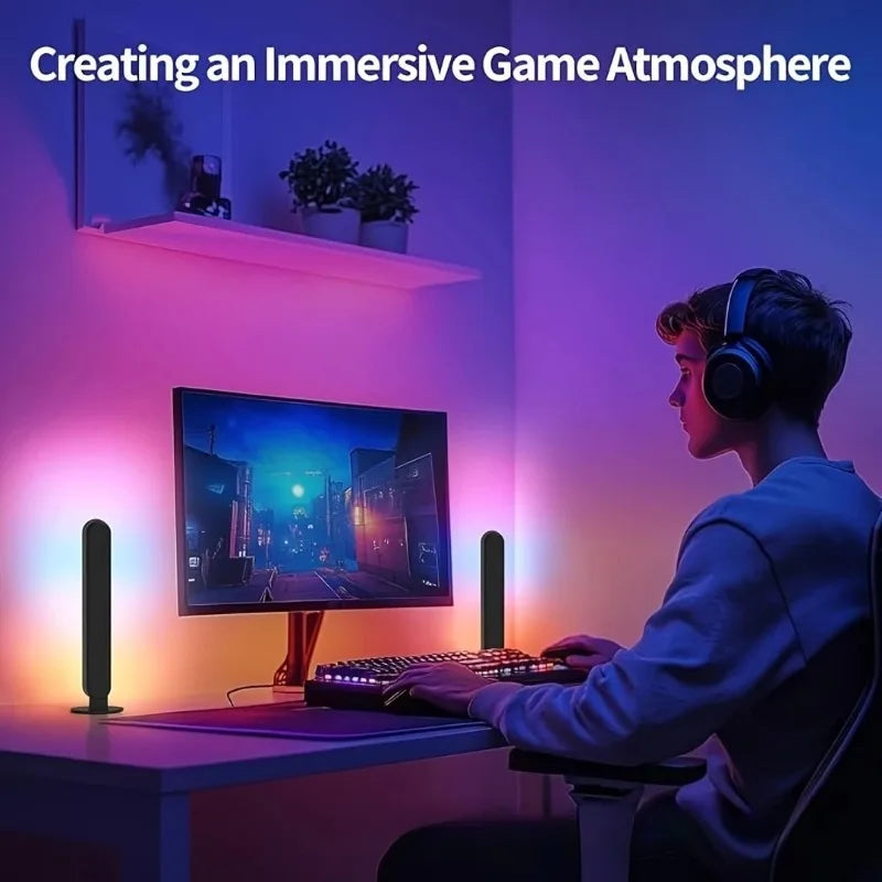 RGB Music Rhythm Light Bar Upgraded USB Table Desktop Decoration with Dynamic Sync Gaming RGB Ambient Lighting Table Lamps