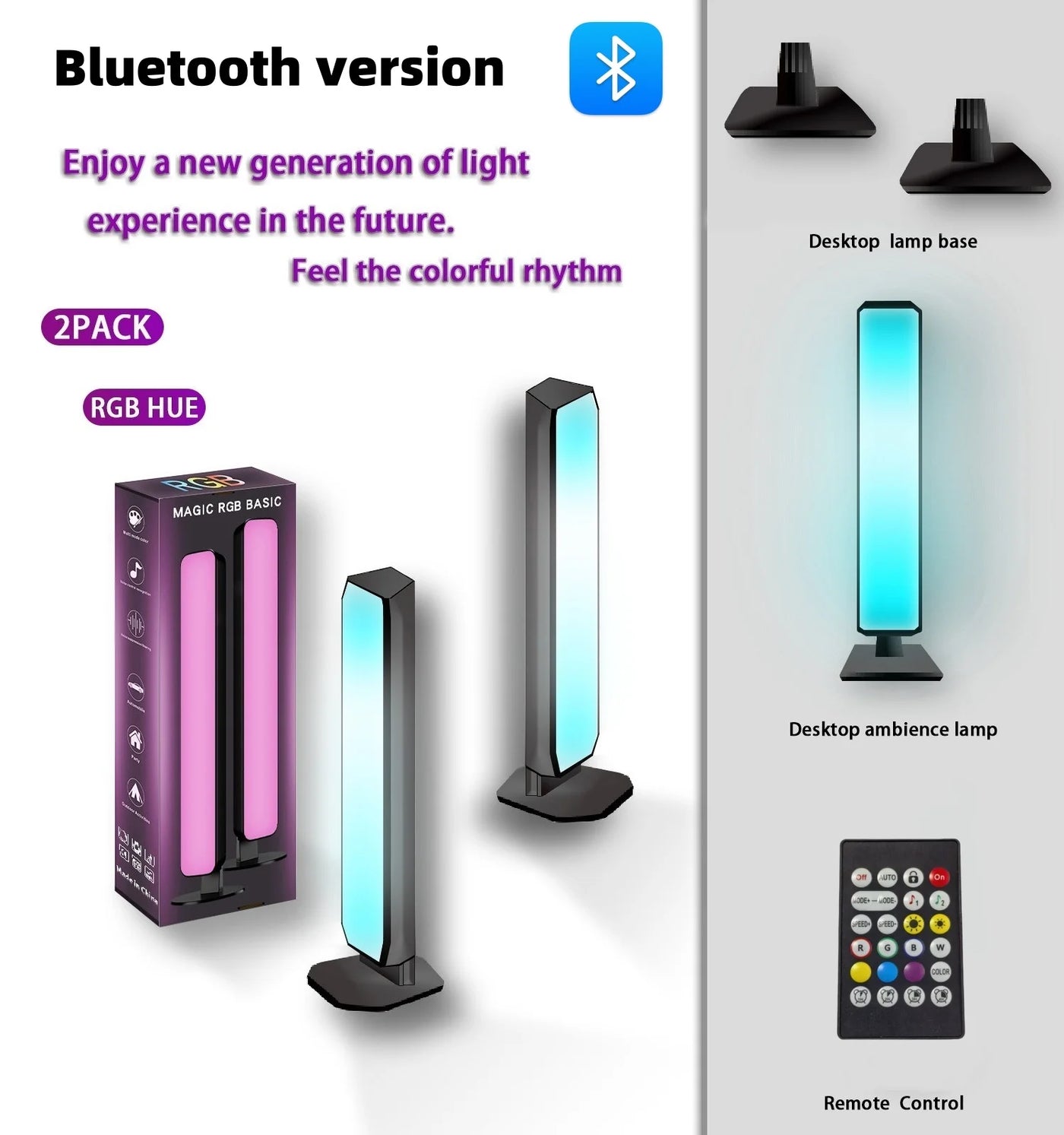 Smart Tuya RGB Gaming Atmosphere Light WIFI TV Game Computer Desktop Decor Desk Lamp  App Remote Control Car Music Rhythm Light
