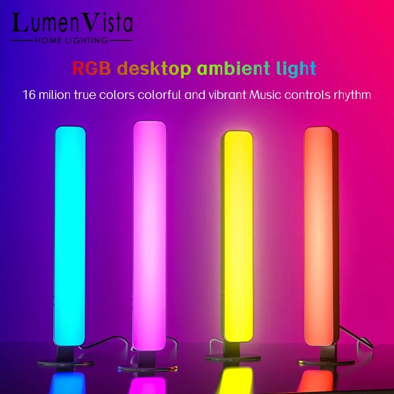Smart Tuya RGB Gaming Atmosphere Light WIFI TV Game Computer Desktop Decor Desk Lamp  App Remote Control Car Music Rhythm Light