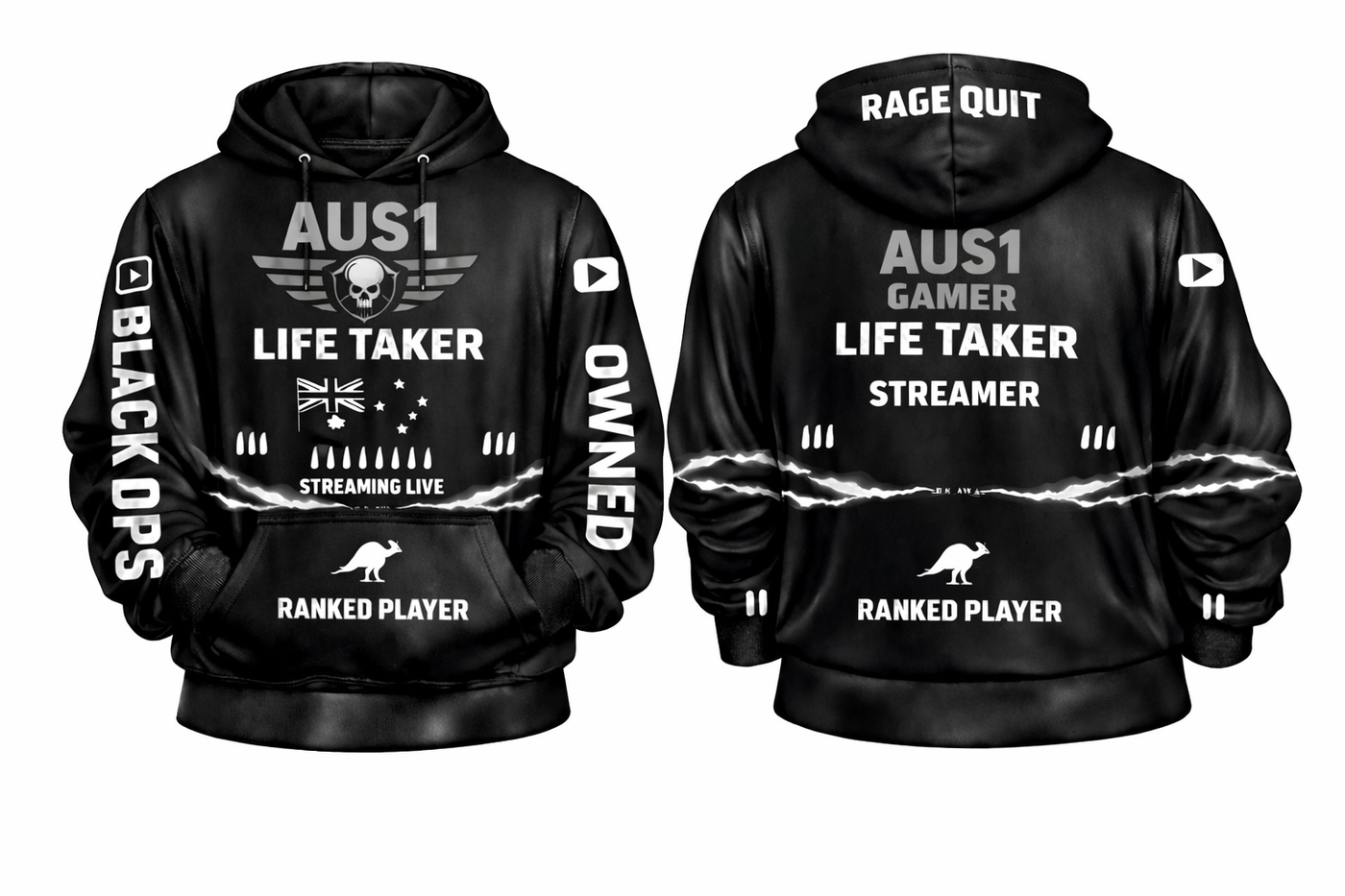 AUSSIE HOODIE BLACK OWNED TACTICAL