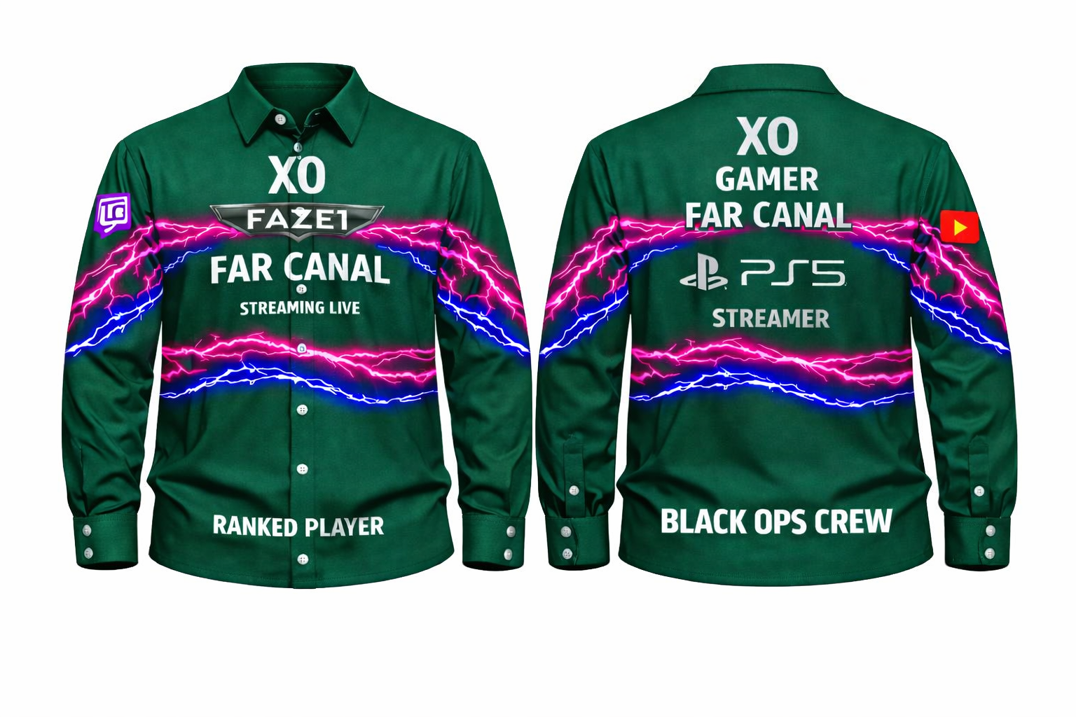 GREEN LONG SLEEVE FAR CANAL STREAMER SHIRT