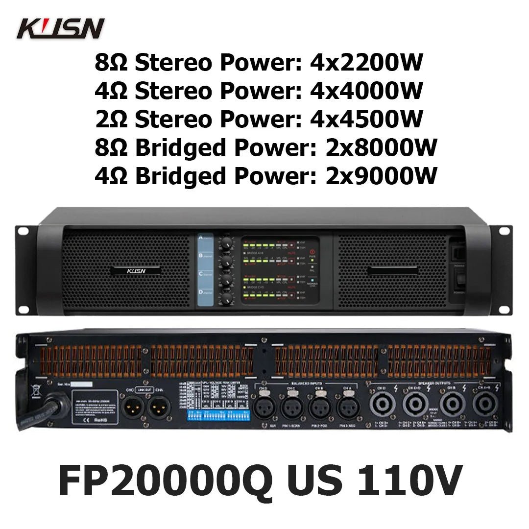 FP10000Q/FP20000Q 2500Wx4 Professional Digital Amplifier Stable 2 Ohm FP 10000Q  2U High Power Amplifier For Subwoofer Speaker