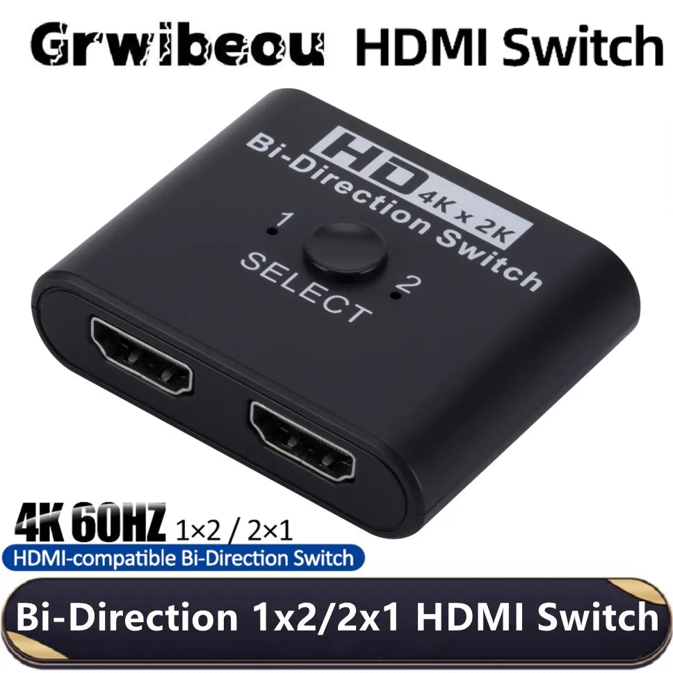 4K Bi-Direction HDMI Switch 2 in 1 Out/1 in 2 Out HDMI-compatible Switcher Splitter for PS4/3 TV Box 1x2/2x1 Switcher Adapter