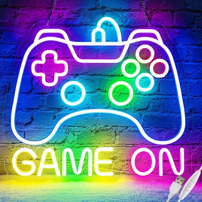 Game Neon Sign Gamepad Controller Neon Signs Gaming Wall Lights Decor for Game Room Lights Children Room Party Decoration lamp