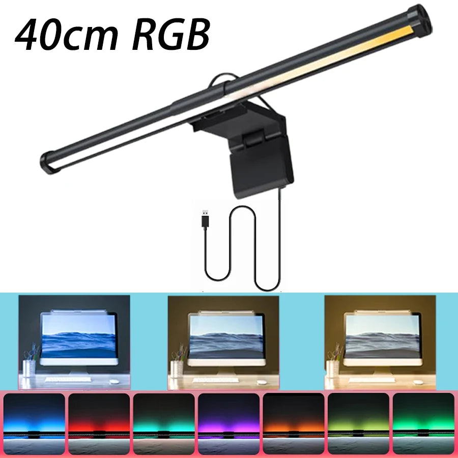 30/40cm Monitor PC Screen Light LED Dimming Learning Reading Lighting Dimmable USB Night Light Bar Touch Eye Protection Light