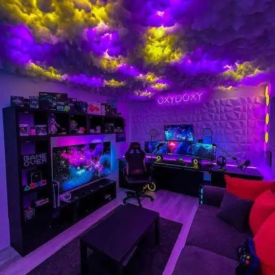 RGB LED Thunder Cloud Light DIY Cotton Cloud Lights Strip Gaming Room Wall Light Bar Atmosphere Party Festival Decor Lights