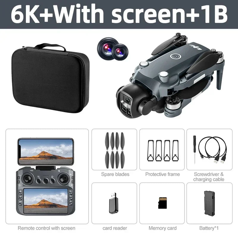 Lenovo V988 Drone 8K HD Dual Camera 4K Professional Remote control With Screen 5G WIFI Brushless Motor Foldable Quadcopter toy