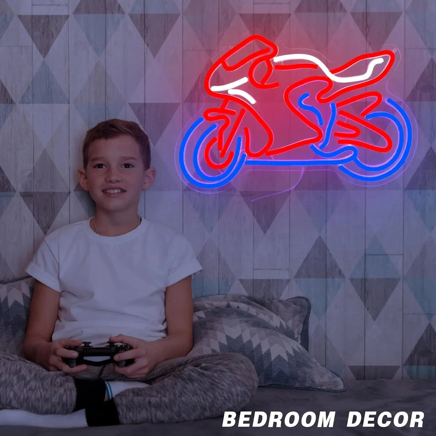 Motorcycle Neon Sign Business Signage Art Wall Light USB LED Neon Light for Garage Gaming Room Bedroom Decoration Gift